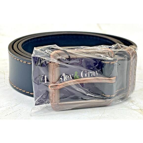 Paisley & Gray Other - Paisley & Gray Genuine Leather Belt Navy Mens Size 34 5BT7511M Smooth New W/Tags